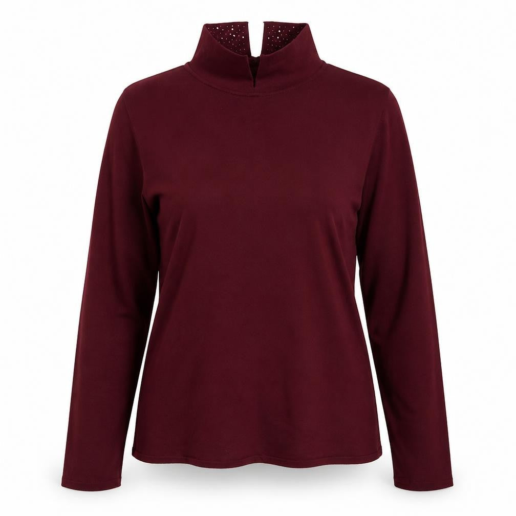Bonmarché Womens Purple Collared Viscose Pullover Jumper Size 12