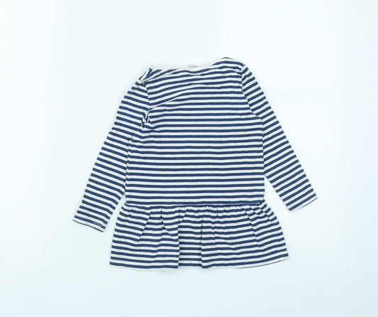 TU Girls Multicoloured Striped Cotton Fit & Flare  Size 18-24 Months  Round Neck
