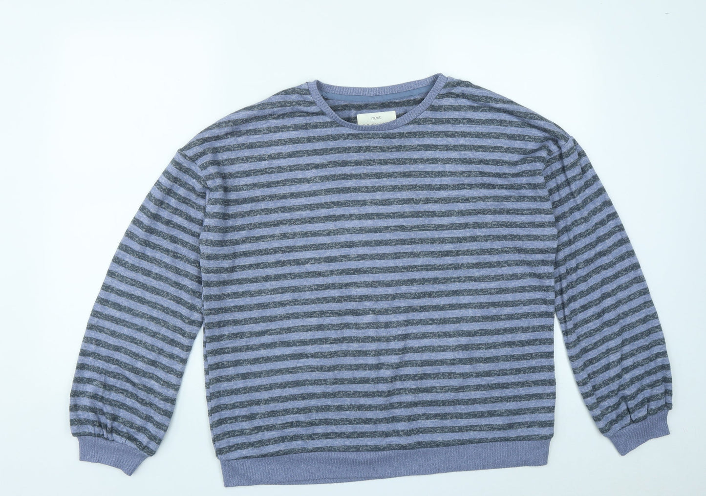 NEXT Mens Blue Striped Viscose Pullover Sweatshirt Size M