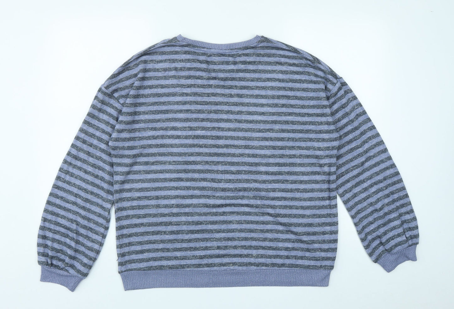 NEXT Mens Blue Striped Viscose Pullover Sweatshirt Size M