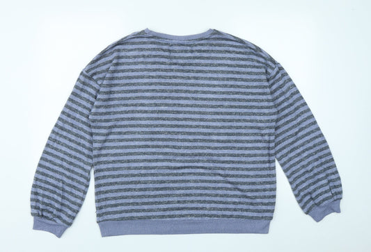 NEXT Mens Blue Striped Viscose Pullover Sweatshirt Size M