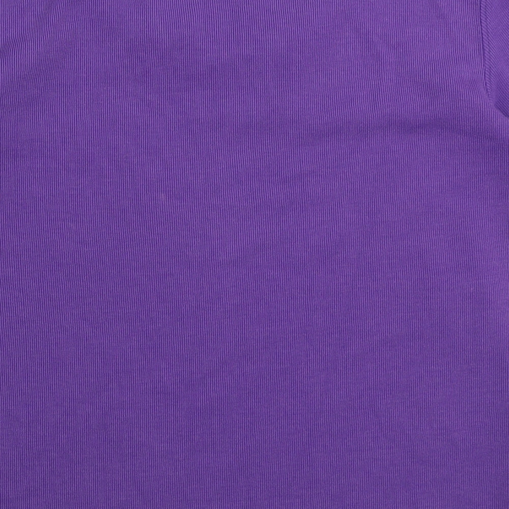 BM Womens Purple Scoop Neck  Cotton Pullover Jumper Size S