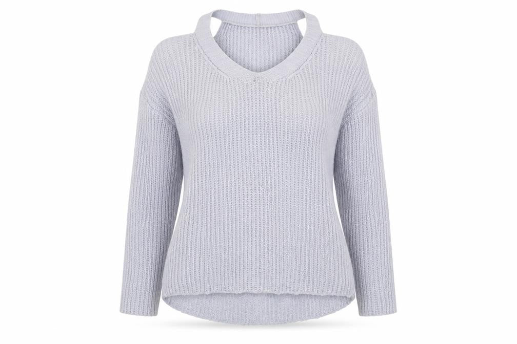 Lipsy Womens Blue Scoop Neck  Acrylic Pullover Jumper Size S