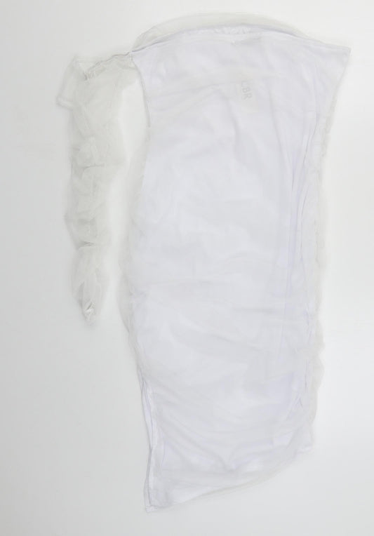 CBR Womens White  Polyester Bodycon  Size L  Off the Shoulder Zip