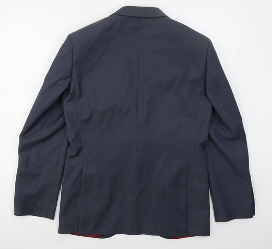 Red Mens Blue  Wool Jacket Suit Jacket Size 38
