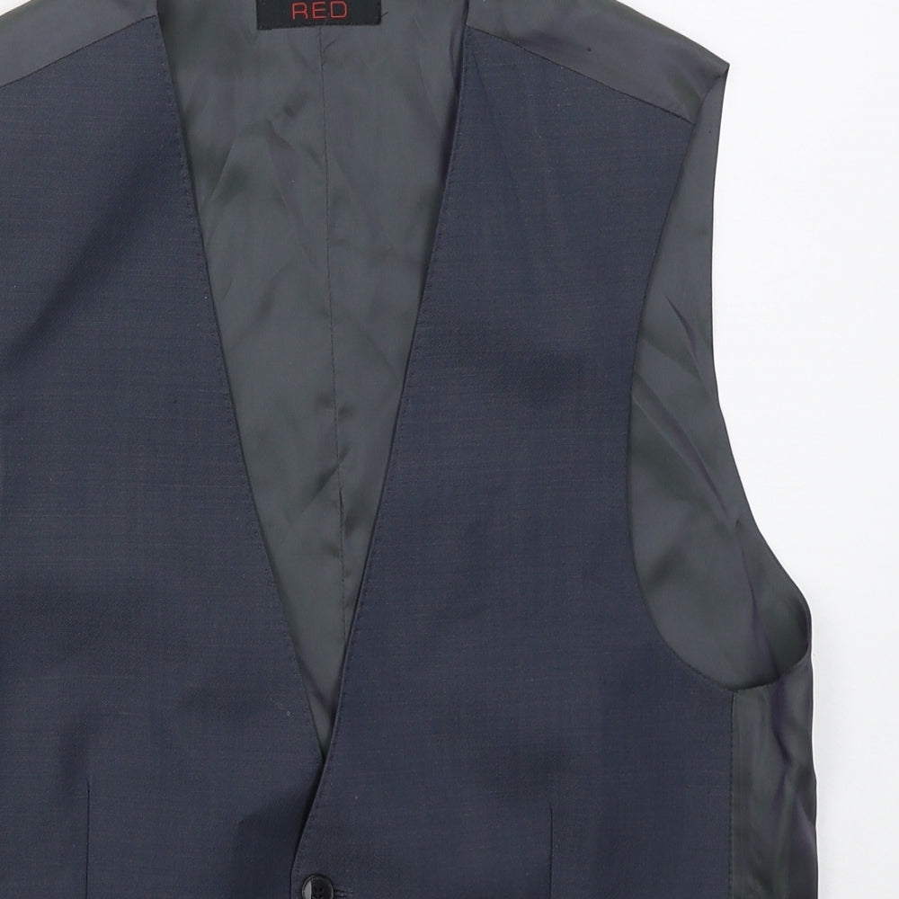 Red Mens Blue   Jacket Waistcoat Size M  Button