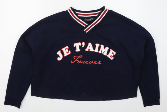 Primark Womens Blue  Polyester Pullover Sweatshirt Size 12  Pullover - JJe T'aime Forever