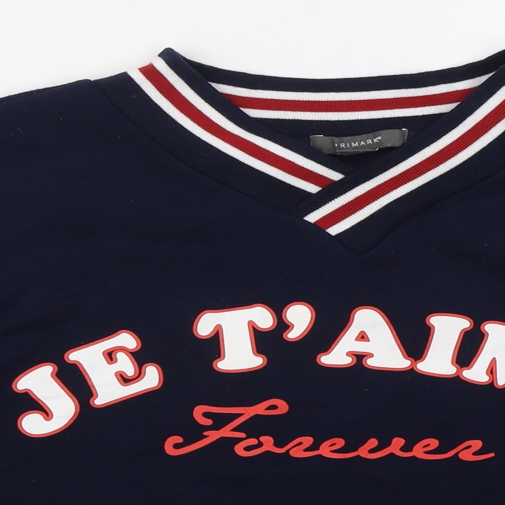 Primark Womens Blue  Polyester Pullover Sweatshirt Size 12  Pullover - JJe T'aime Forever