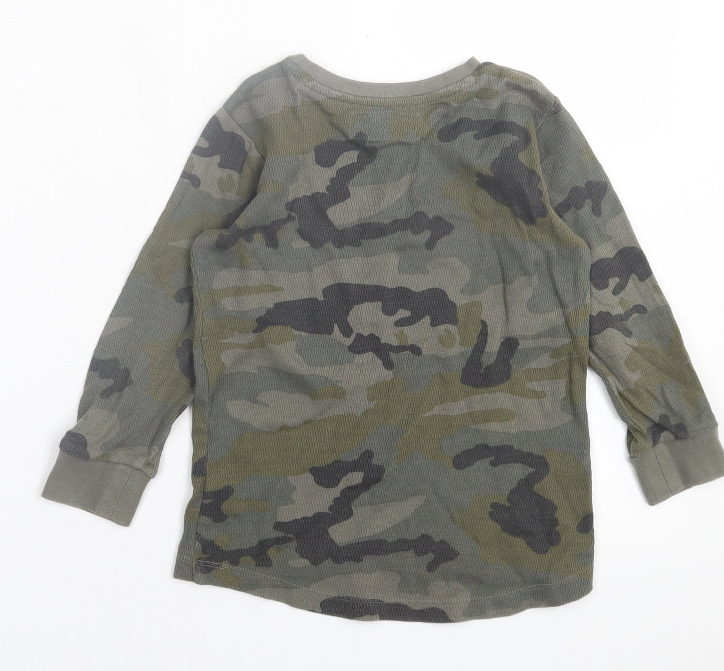 NEXT Boys Green Camouflage Cotton Basic Casual Size 4 Years Crew Neck Pullover