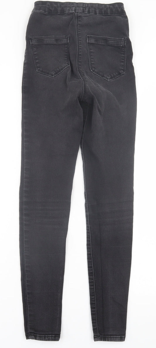 Matalan Womens Black  Cotton Skinny Jeans Size 8 L28 in Regular Button
