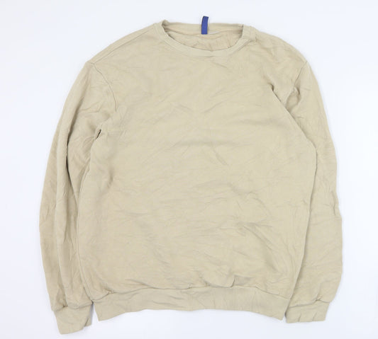 H&M Womens Beige  Cotton Pullover Sweatshirt Size S  Pullover