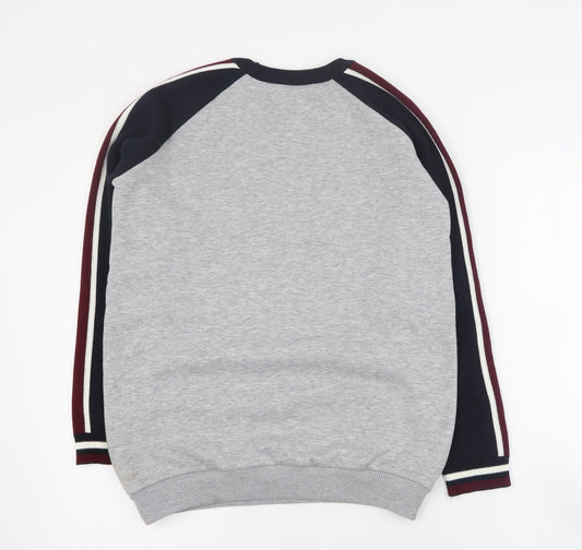 Marks and Spencer Girls Grey  Cotton Pullover Sweatshirt Size 13-14 Years  Pullover