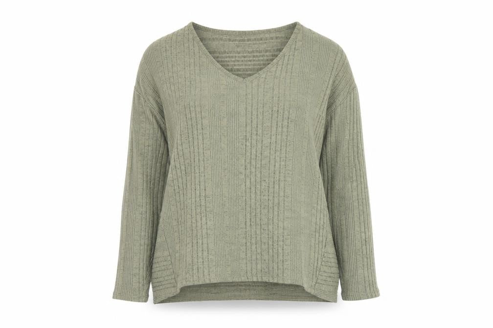 Dunnes Womens Green V-Neck  Polyester Pullover Jumper Size M