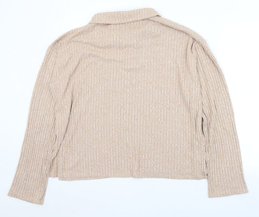 ASOS Womens Beige Collared  Viscose Pullover Jumper Size 8