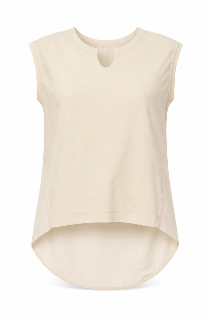 Gate  Womens Beige  Polyester Basic Blouse Size M V-Neck
