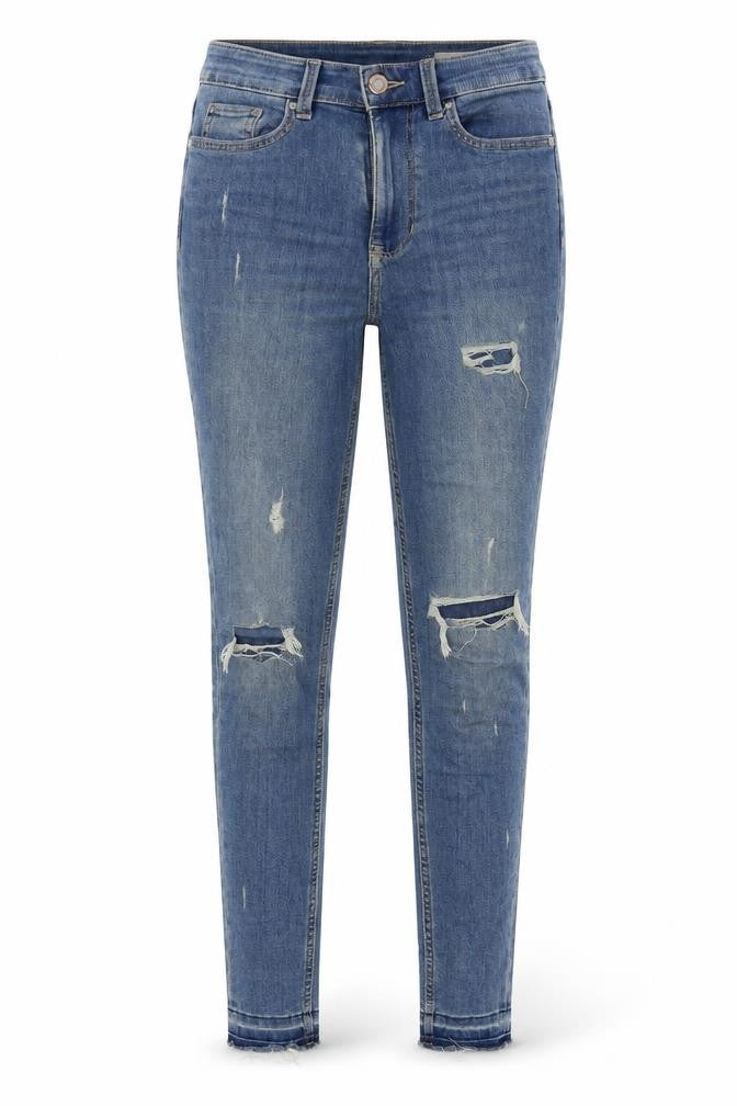 Marks and Spencer Womens Blue  Cotton Skinny Jeans Size 8 L28 in Regular