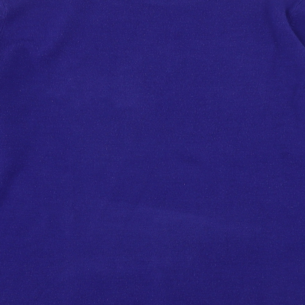 Bonmarché Womens Blue Mock Neck  Acrylic Pullover Jumper Size M