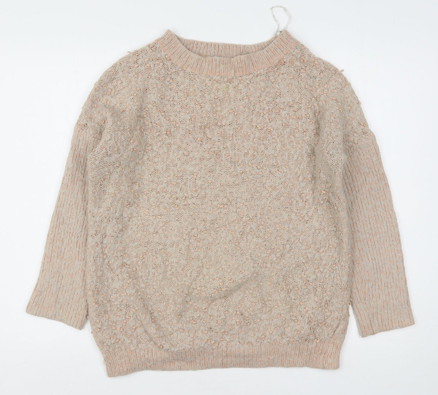 Peacocks Womens Pink Round Neck  Polyester Pullover Jumper Size M