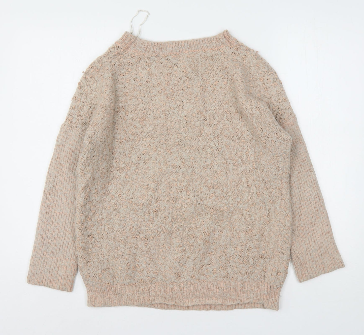 Peacocks Womens Pink Round Neck  Polyester Pullover Jumper Size M