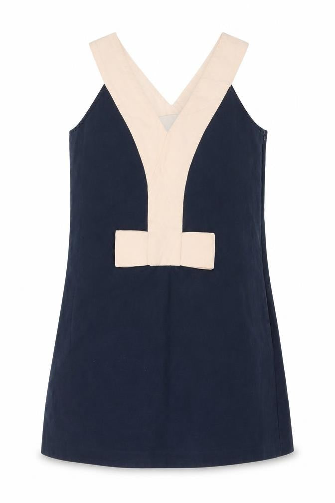 Mademoiselle Tara Womens Blue  Cotton A-Line  Size 10  V-Neck Zip - Pockets