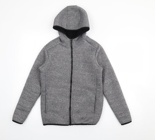 Dunnes Stores Boys Grey  Polyacrylate Fibre Full Zip Hoodie Size 9-10 Years  Zip