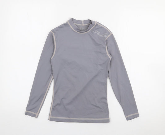 SUD Sports Boys Grey  Nylon Basic T-Shirt Size M High Neck