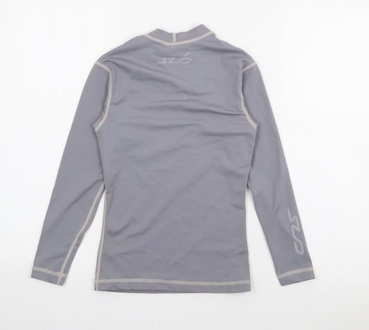SUD Sports Boys Grey  Nylon Basic T-Shirt Size M High Neck
