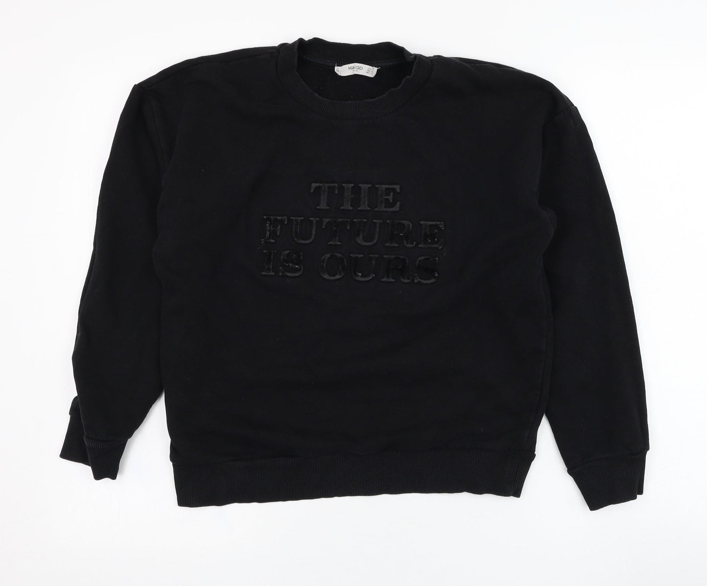 Mango Womens Black  Polyester Pullover Sweatshirt Size S  Pullover - The future is yours