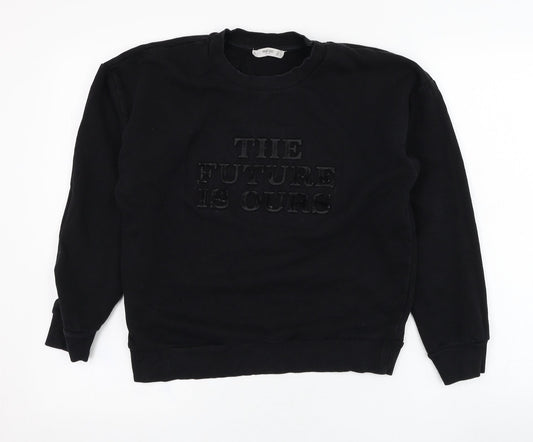 Mango Womens Black  Polyester Pullover Sweatshirt Size S  Pullover - The future is yours