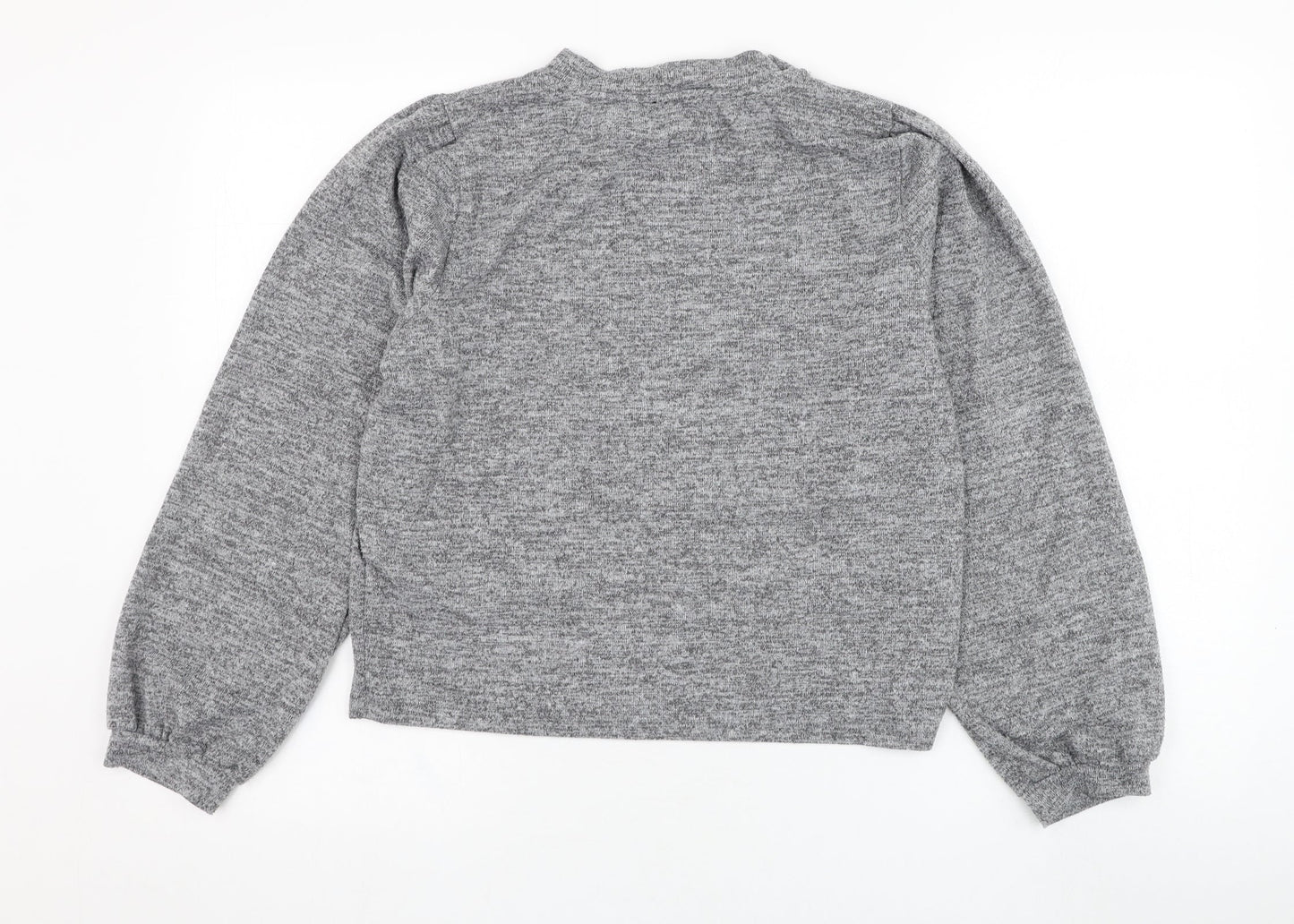 New Look Womens Grey Round Neck  Polyester Pullover Jumper Size L