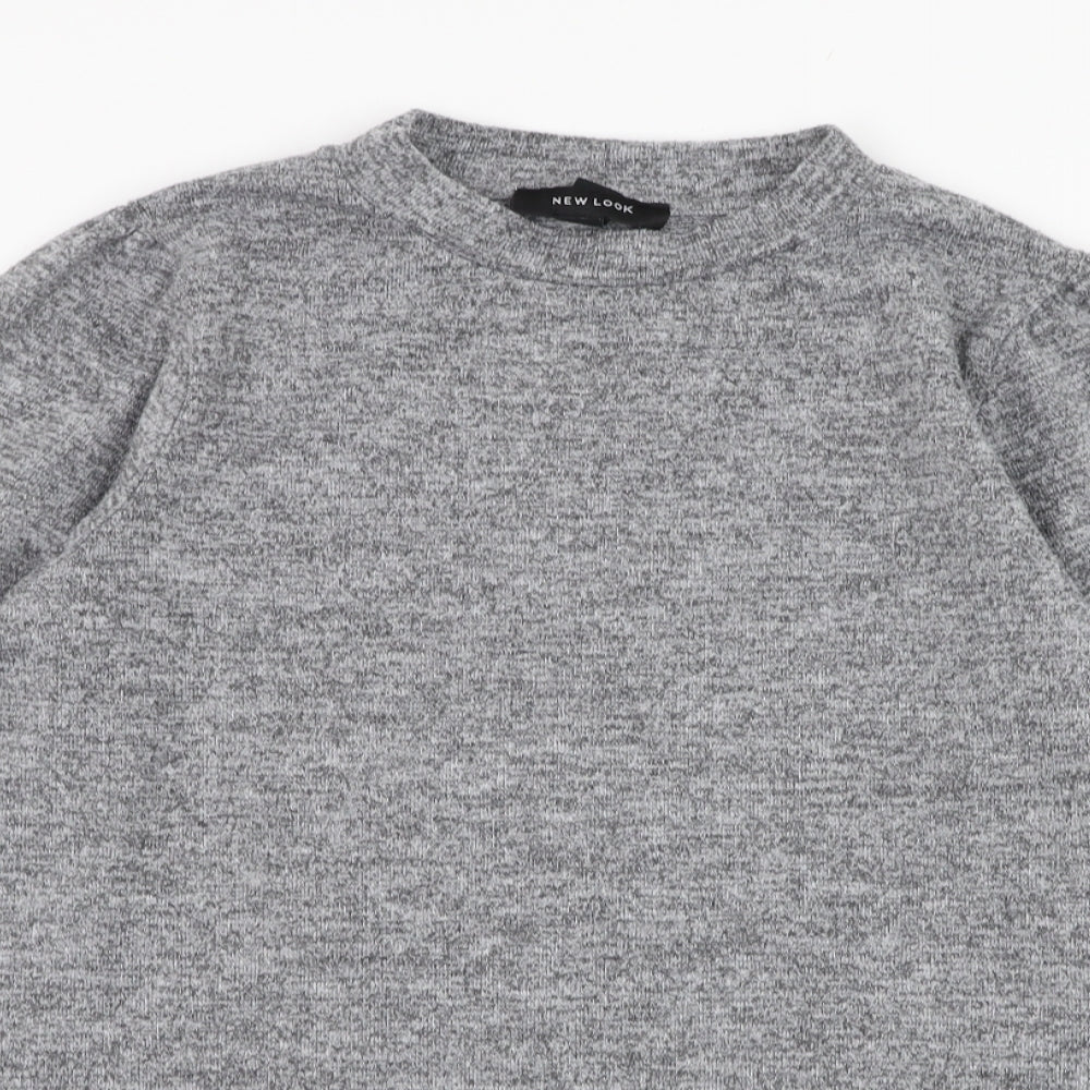 New Look Womens Grey Round Neck  Polyester Pullover Jumper Size L