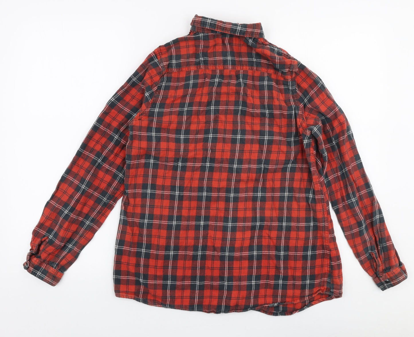River Island Womens Multicoloured Check 100% Cotton Jersey Button-Up Size 8 Collared