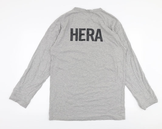 Hera  Mens Grey  Cotton  T-Shirt Size XS Round Neck