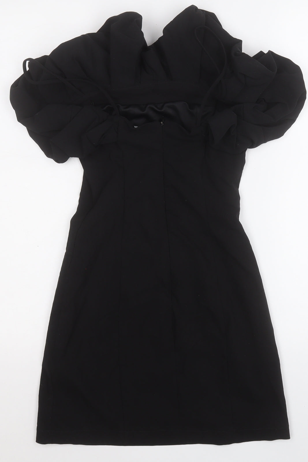 Stradivarius Womens Black  Cotton A-Line  Size S  Round Neck