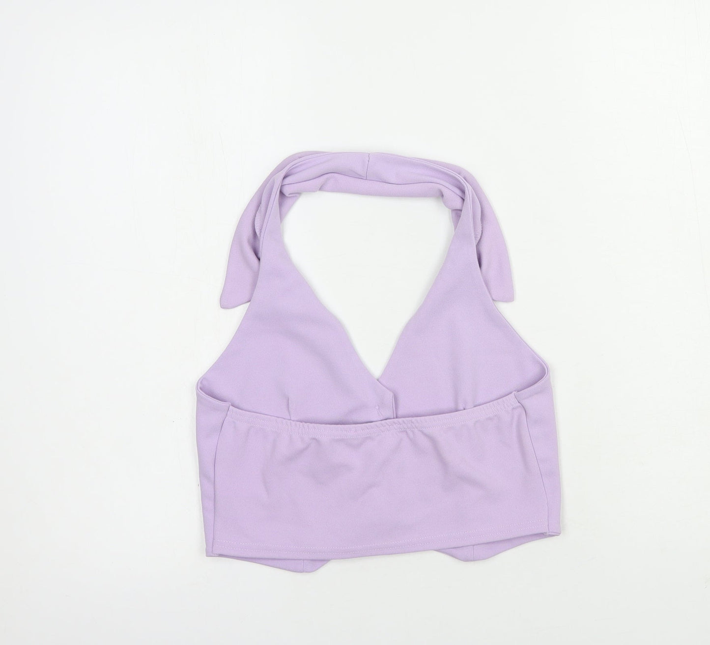 Missguided Womens Purple  Polyester Cropped Tank Size 4 V-Neck