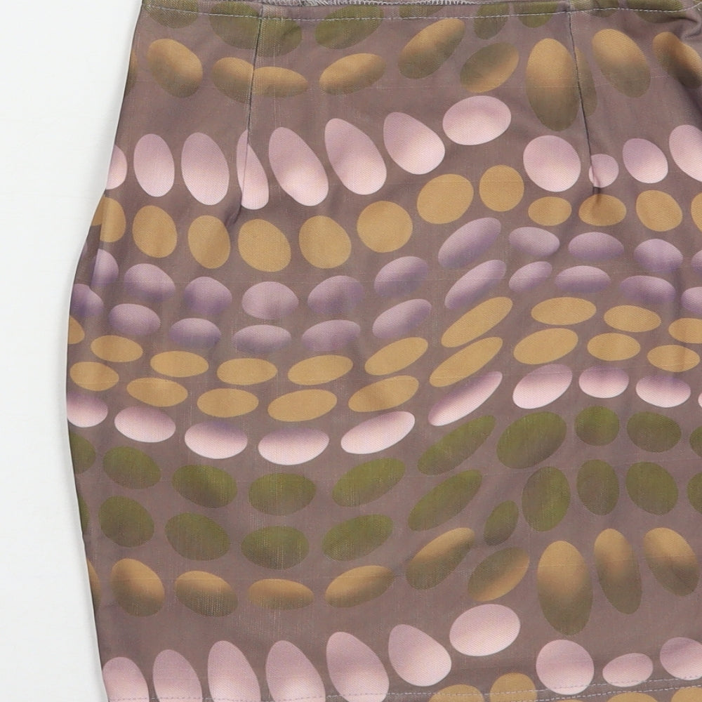 NaaNaa Womens Purple Geometric Polyester Mini Skirt Size 8   Zip