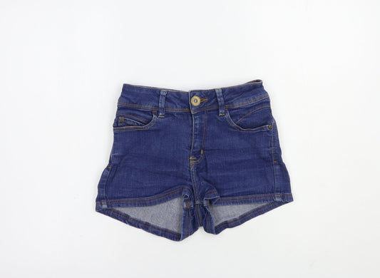 Pull & Bear Womens Blue  Cotton Hot Pants Shorts Size 8 L3 in Regular Button