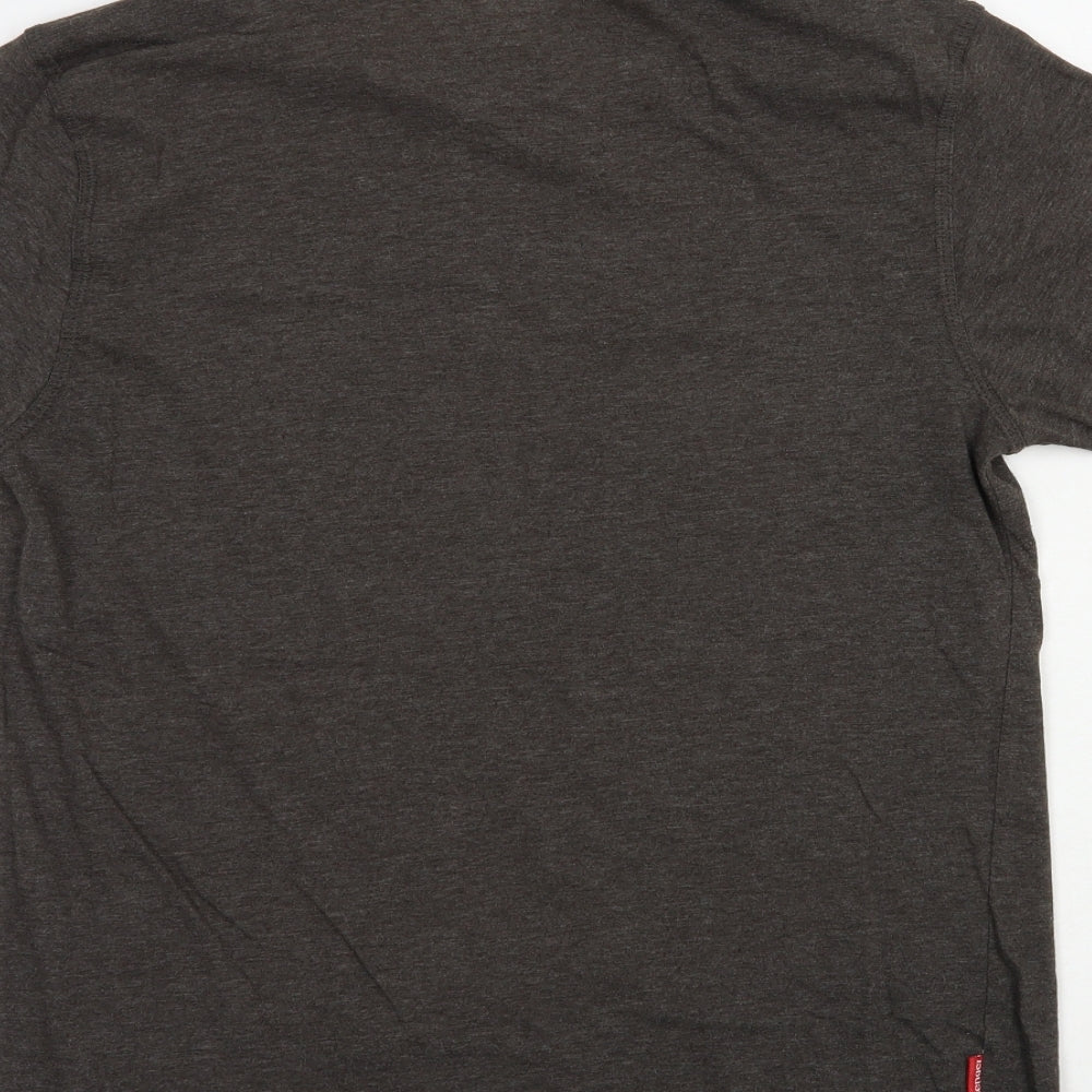 Slazenger Mens Brown  Cotton  T-Shirt Size S Crew Neck