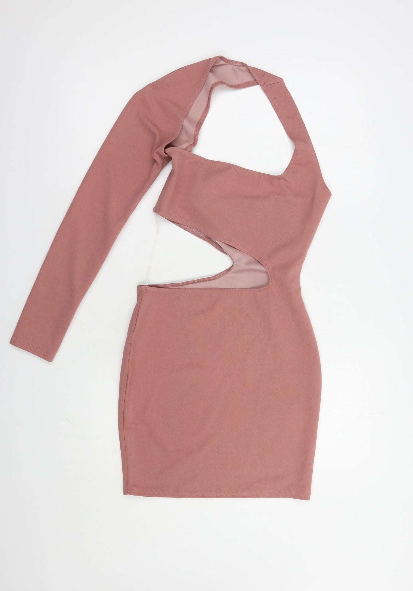 Ayanapa Womens Pink  Polyester Bodycon  Size S  One Shoulder Pullover