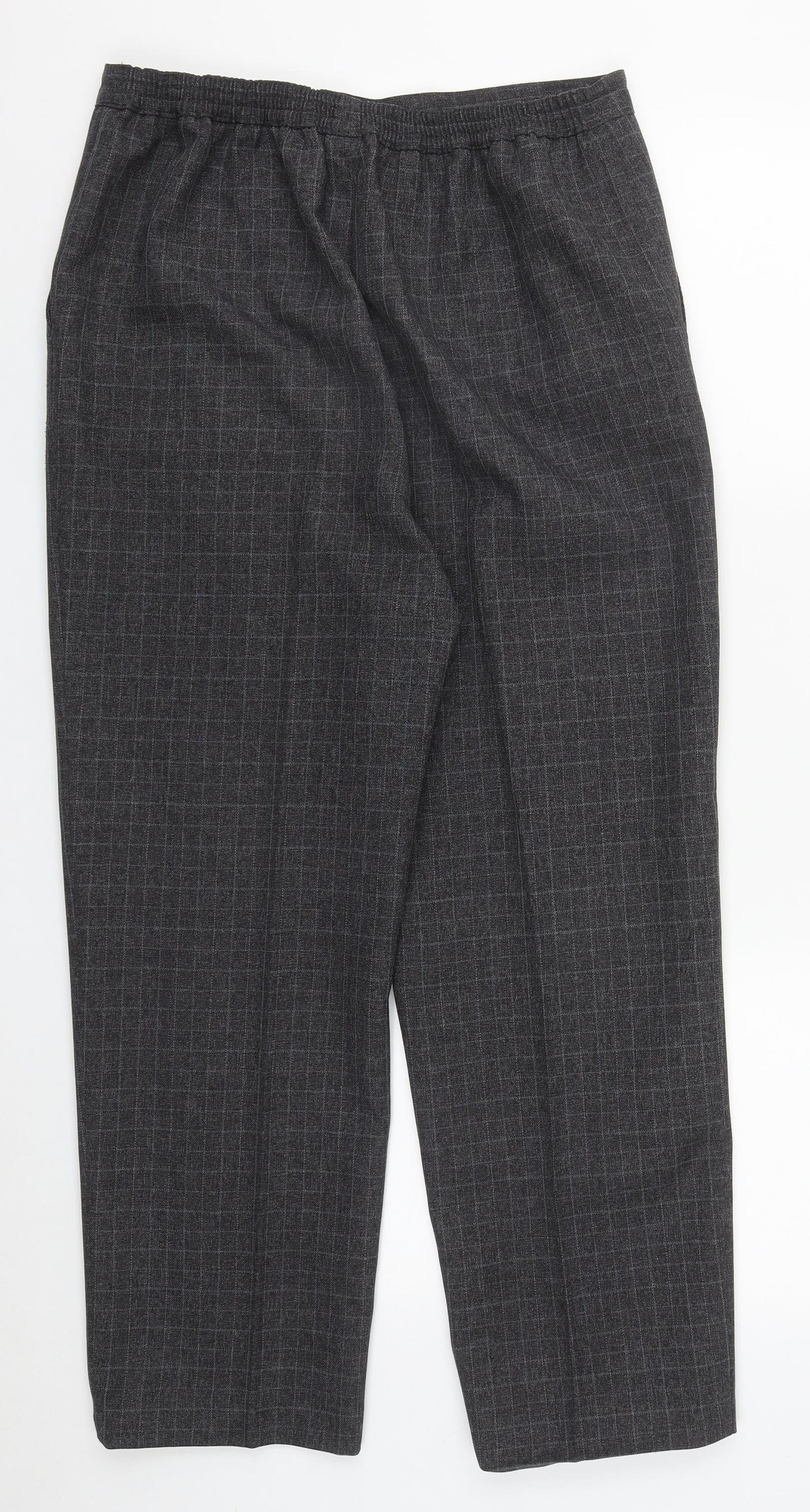 EWM Womens Grey Plaid Polyester Trousers  Size 12 L25 in Regular