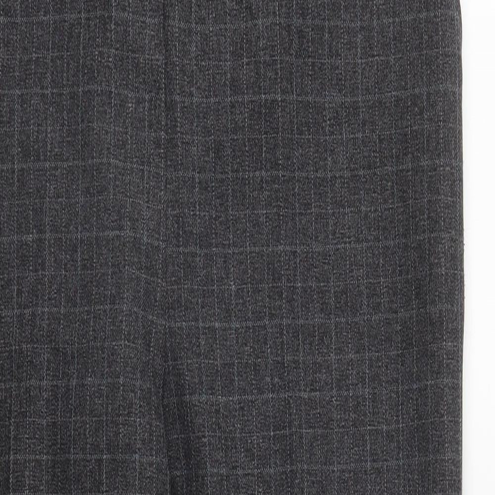 EWM Womens Grey Plaid Polyester Trousers  Size 12 L25 in Regular
