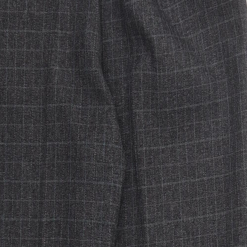 EWM Womens Grey Plaid Polyester Trousers  Size 12 L25 in Regular