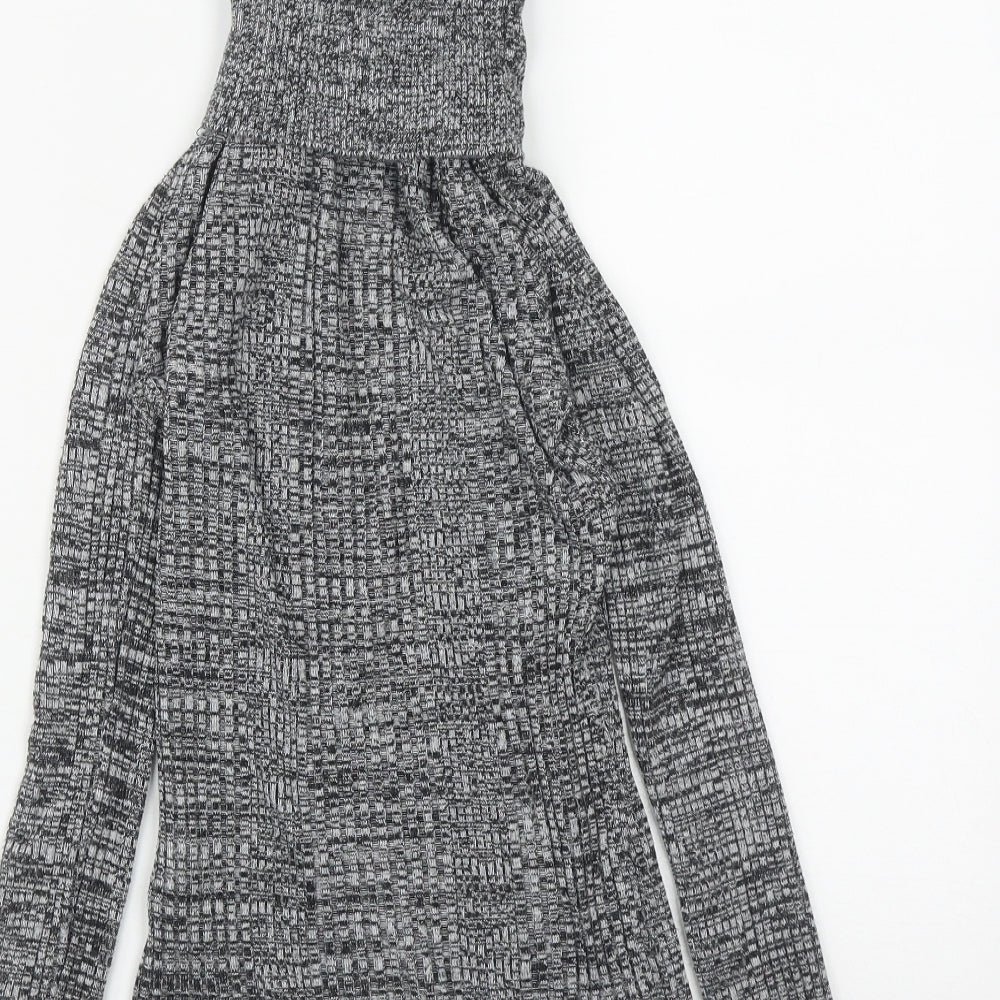 Topshop Womens Grey Roll Neck  Acrylic Pullover Jumper Size 6