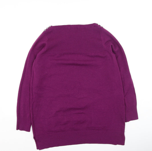 M&Co Womens Pink  Acrylic Pullover Sweatshirt Size 14
