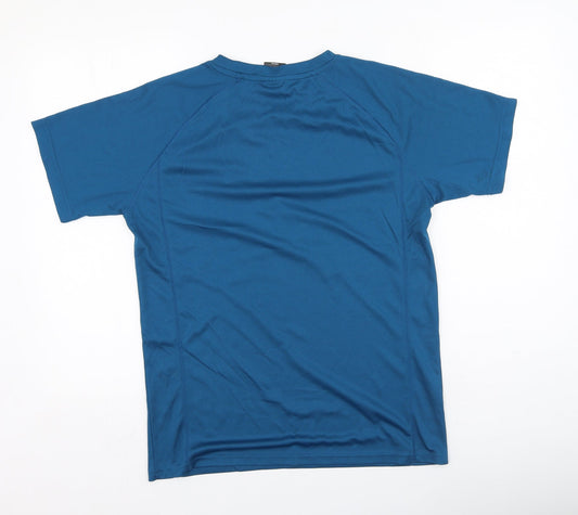 Preworn Mens Blue  Polyester  T-Shirt Size M Round Neck