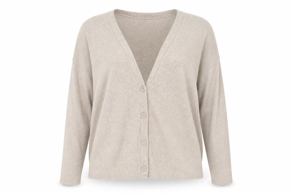 Pep&co  Womens Brown V-Neck  Polyester Cardigan Jumper Size 8