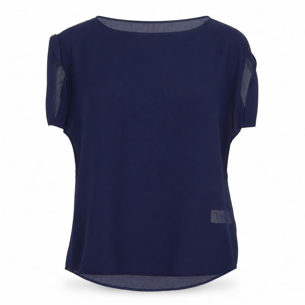 Peacocks Womens Blue  Polyester Basic T-Shirt Size 10 Round Neck