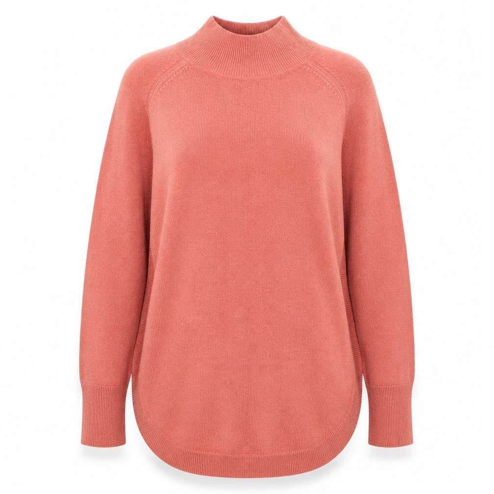 Marks and Spencer Womens Pink Mock Neck  Acrylic Pullover Jumper Size M