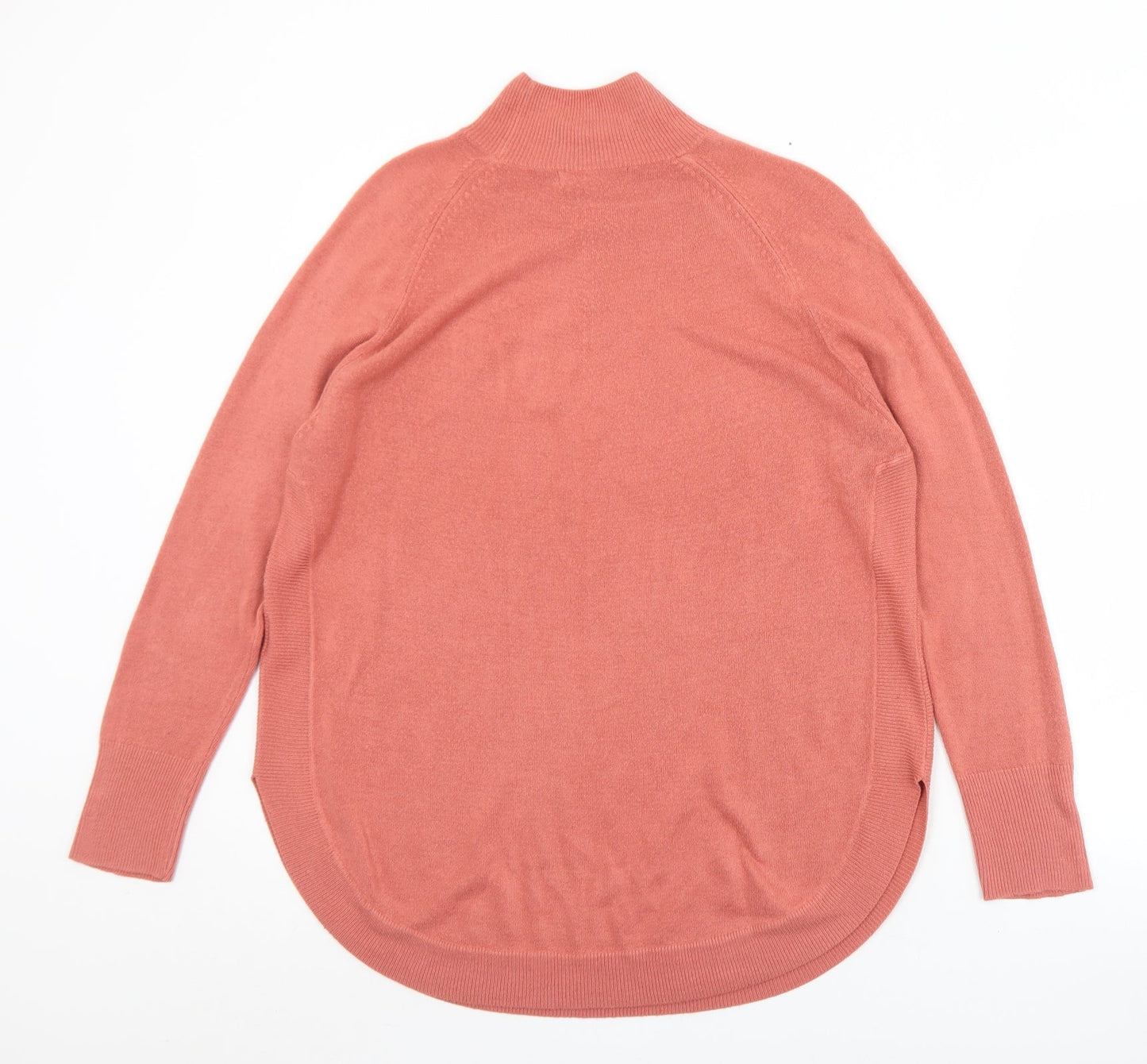 Marks and Spencer Womens Pink Mock Neck  Acrylic Pullover Jumper Size M