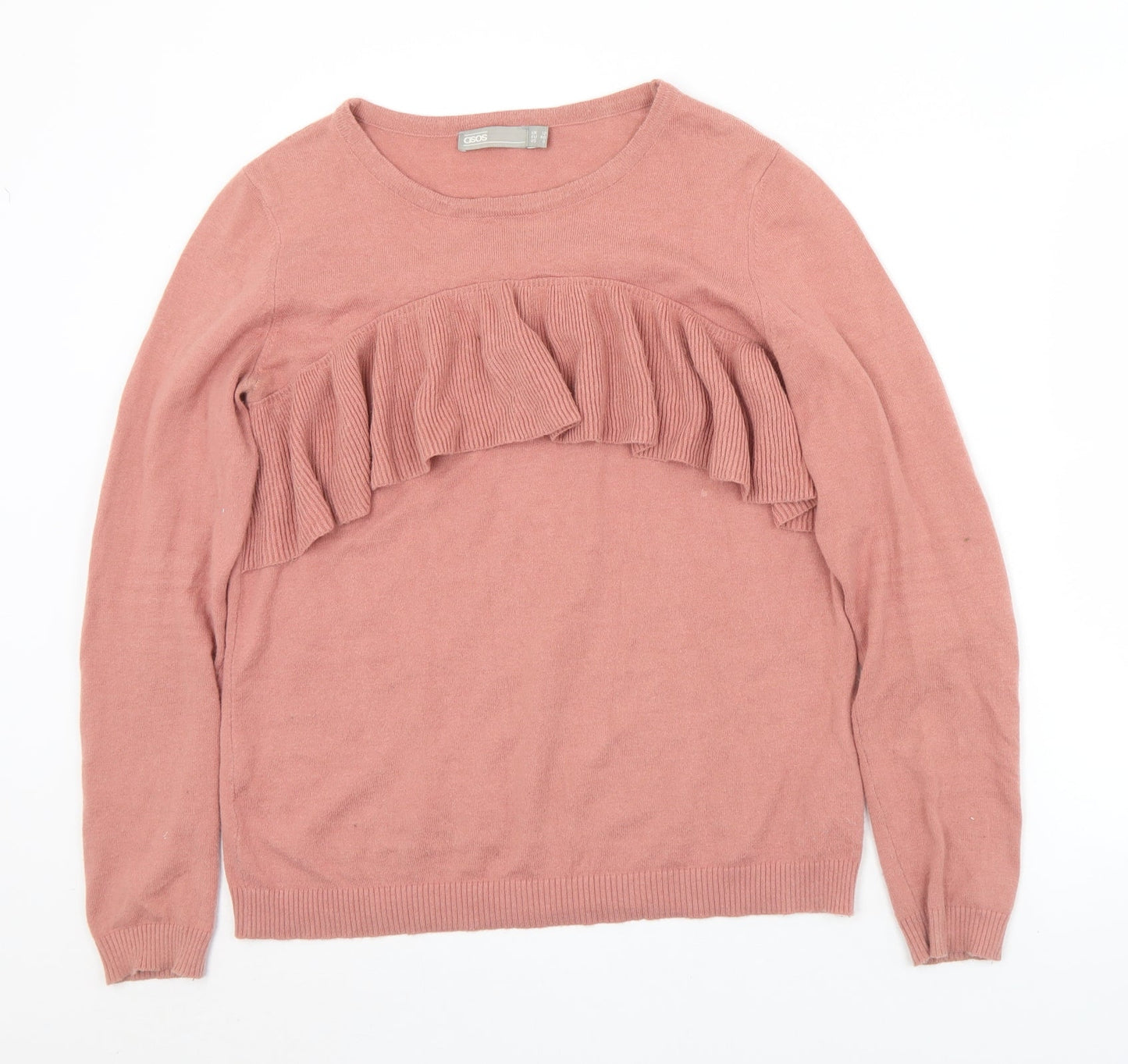 ASOS Womens Pink Round Neck  Cotton Pullover Jumper Size 12